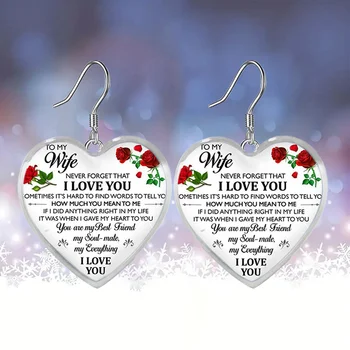Персонализированные стеклянные серьги-подвески в форме сердца с рисунком розы, изысканный подарок на выпускной, день рождения, украшение для девочек, ювелирные изделия